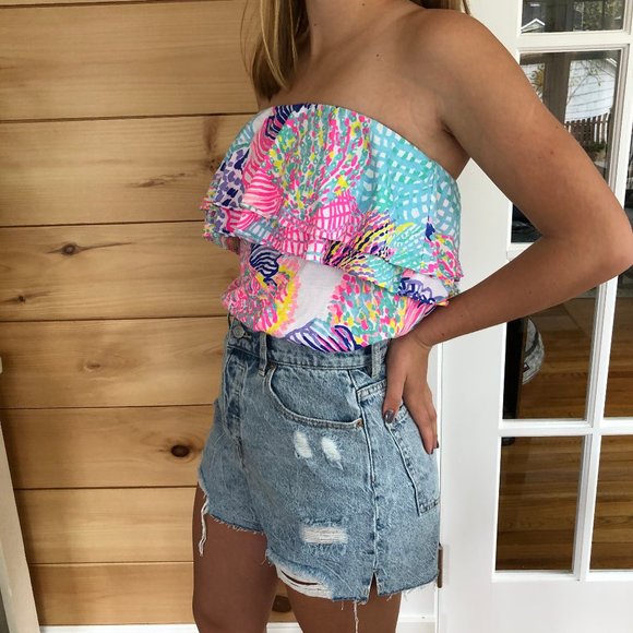 Lilly Pulitzer Tops - Lilly Pulitzer Ruffle Tube Top